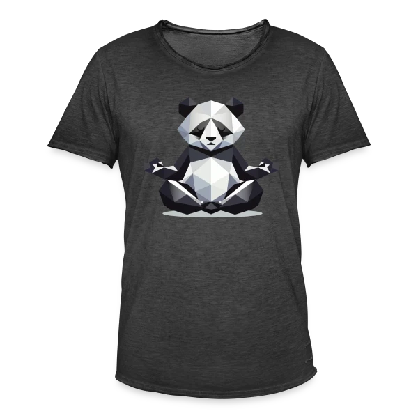 Panda Zen Géométrique : Harmonie Minimaliste sur T-shirt vintage Homme