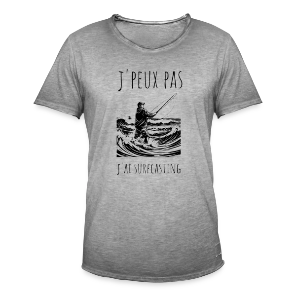 Surfcasting : L'Art de la Pêche en Mer sur T-shirt vintage Homme