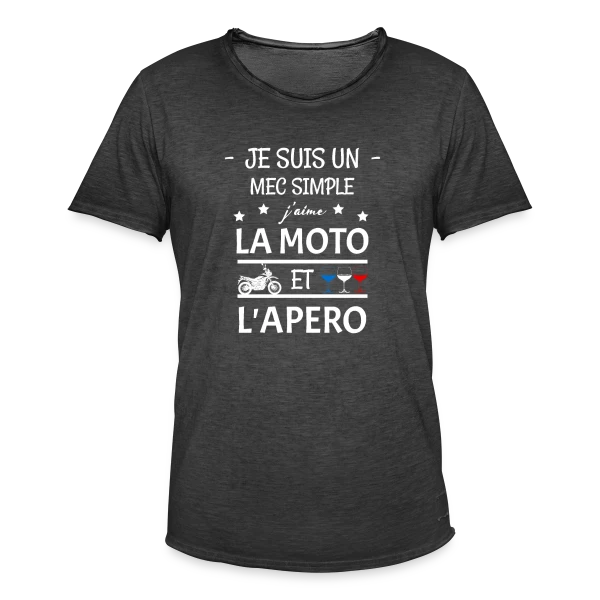 Moto & Apéro : L'Esprit Motard sur T-shirt vintage Homme