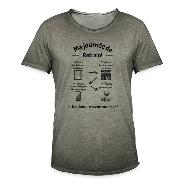 Joyeuse Retraite - Nouvelle Vie, Plus de Loisirs sur T-shirt vintage Homme