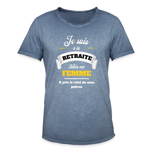 Retraite Humoristique pour Homme sur T-shirt vintage Homme