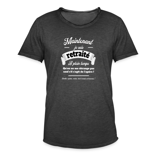 Apéro Retraite : Humour et Détente sur T-shirt vintage Homme