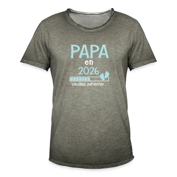 Papa en 2026 : Annonce de Grossesse Humour sur T-shirt vintage Homme
