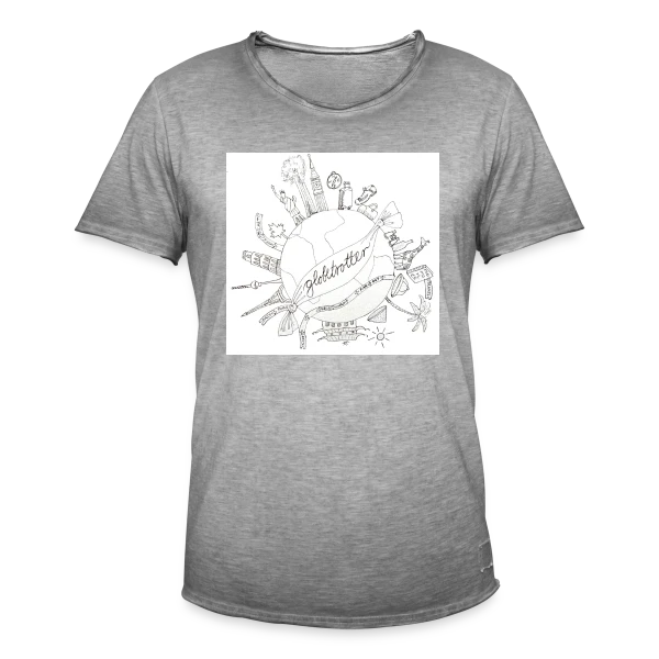 Globe Voyageur Dessin sur T-shirt vintage Homme