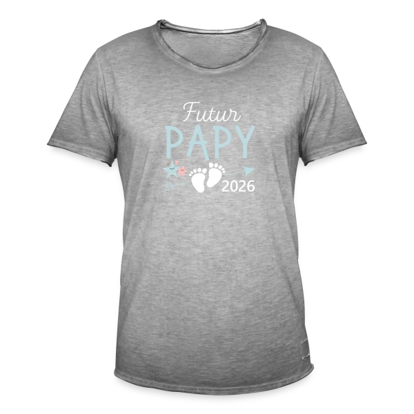 Annonce Grossesse "Futur Papy 2026" - Bientôt Grand-Père sur T-shirt vintage Homme