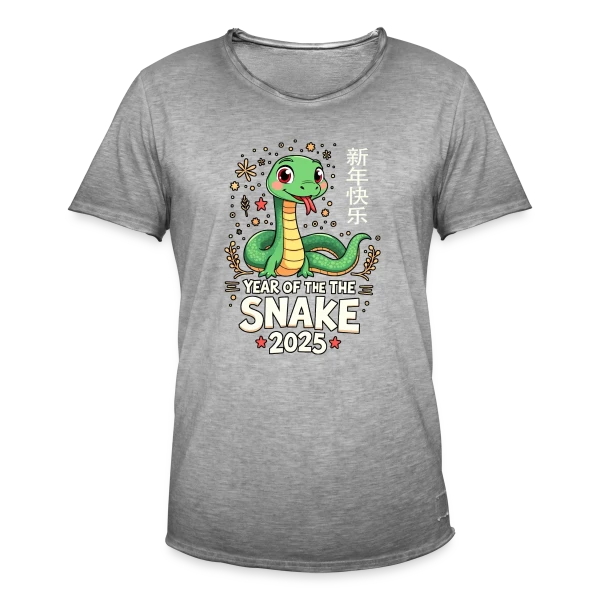 Fête du Nouvel An Chinois - Année du Serpent 2025 sur T-shirt vintage Homme