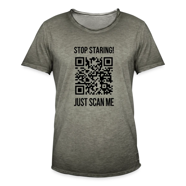 QR Code Gentillesse : Scanne et Sois Bienveillant sur T-shirt vintage Homme
