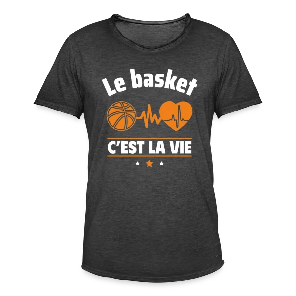 Le Basket, C'est la Vie ! sur T-shirt vintage Homme