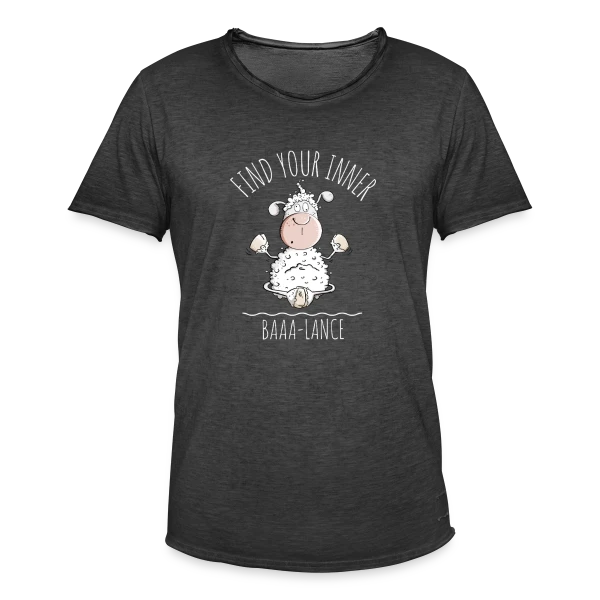 Mouton Yoga 'Baaa-Lance' - L'Équilibre Zen sur T-shirt vintage Homme