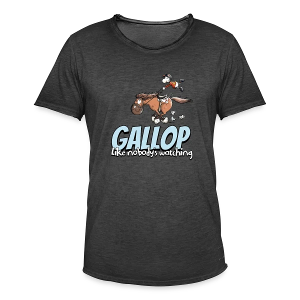 Galope comme si personne ne te regardait - Cheval Cartoon sur T-shirt vintage Homme