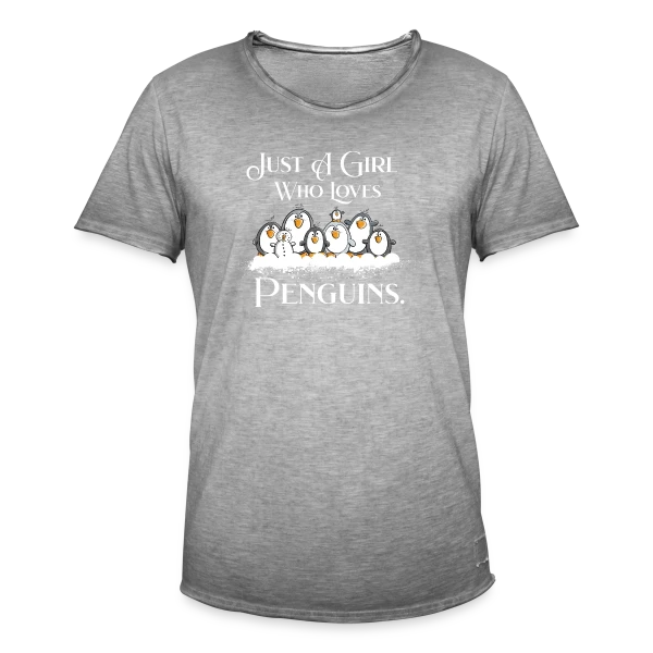Juste une fille qui adore les pingouins - T-shirt humour sur T-shirt vintage Homme