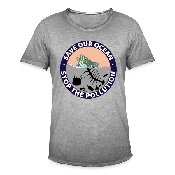 Stop Pollution Océanique sur T-shirt vintage Homme