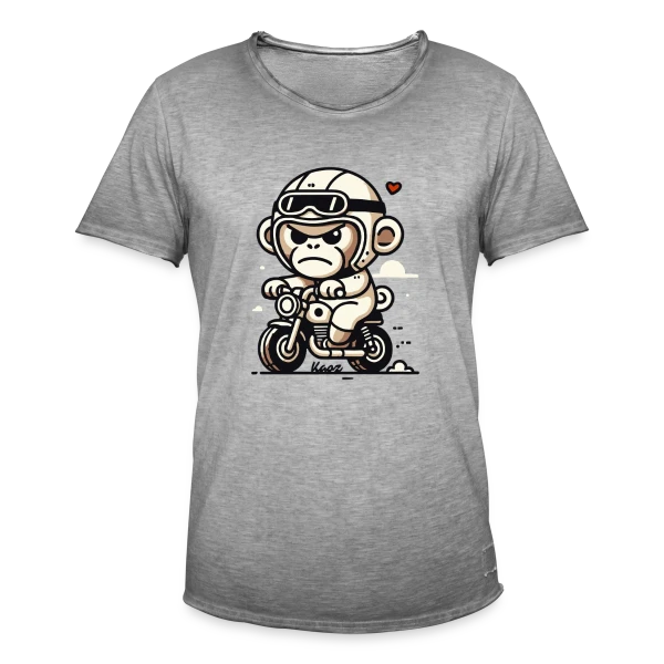 Singe Motard Aventure sur T-shirt vintage Homme