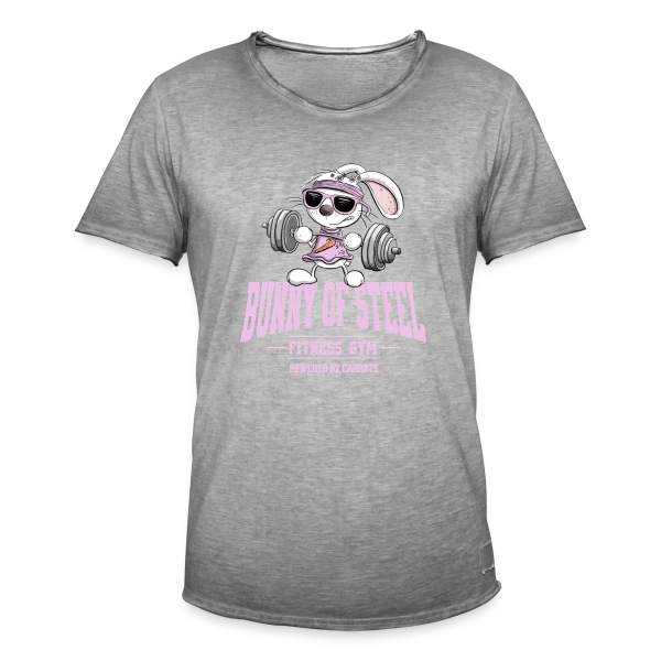 Lapin Fitness - Entraînement 'Powered by Carrots' sur T-shirt vintage Homme