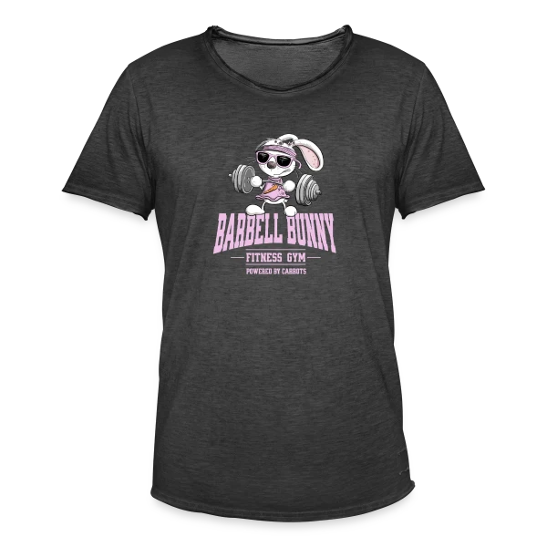 Lapin Fitness Musculation - 'Powered by Carrots' sur T-shirt vintage Homme