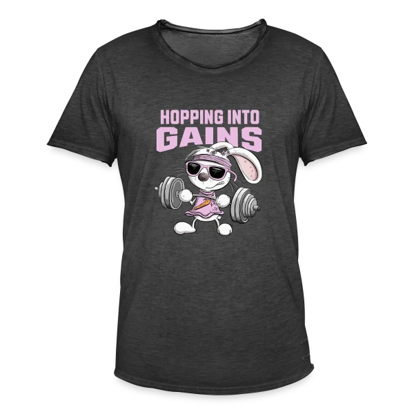 Lapin Musculation - Puissance Carottes sur T-shirt vintage Homme
