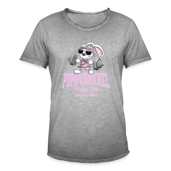 Lapin Costaud 'Pumpernickel Girl' - Fitness Humoristique sur T-shirt vintage Homme