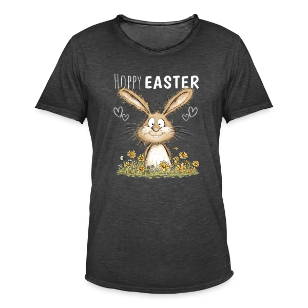 Joyeuses Pâques Lapin Fleuri sur T-shirt vintage Homme