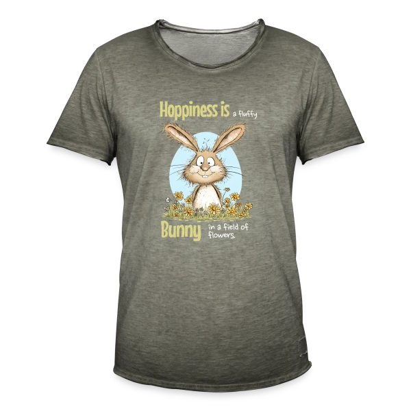 Lapin Printanier et Pâques sur T-shirt vintage Homme