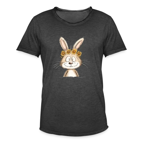 Lapin Rigolo Couronne Fleurs sur T-shirt vintage Homme