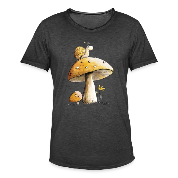 Escargot Rêveur sur Champignon sur T-shirt vintage Homme