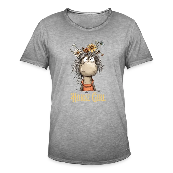 Cheval Rigolo Fleurs Sauvages sur T-shirt vintage Homme
