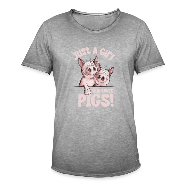 Fille et Cochons Adorables sur T-shirt vintage Homme