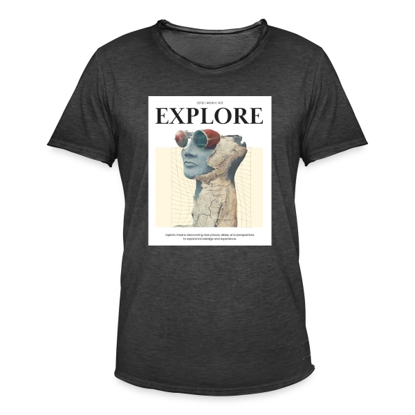 Exploration Artistique Vintage sur T-shirt vintage Homme