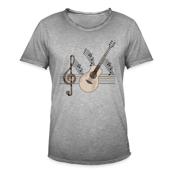 Guitare Addict sur T-shirt vintage Homme