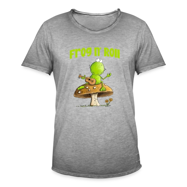 Grenouille guitariste cottagecore sur T-shirt vintage Homme