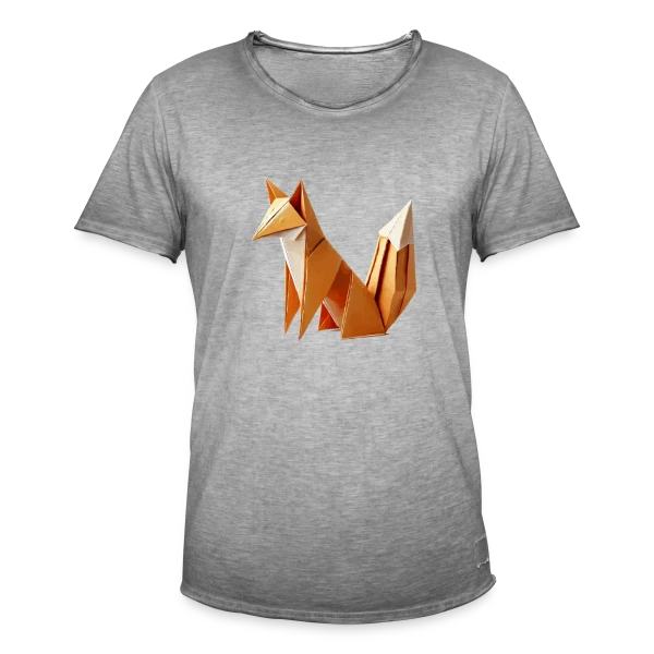 Renard Origami Géométrique sur T-shirt vintage Homme