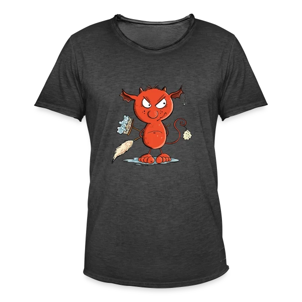 Petit diable du ménage - Nettoyage fun sur T-shirt vintage Homme
