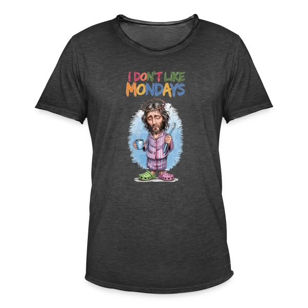 Jésus N'Aime Pas les Lundis sur T-shirt vintage Homme