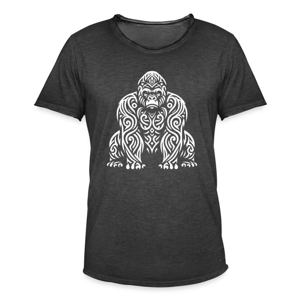 Gorille Tribal - Design Ethnique Sauvage sur T-shirt vintage Homme