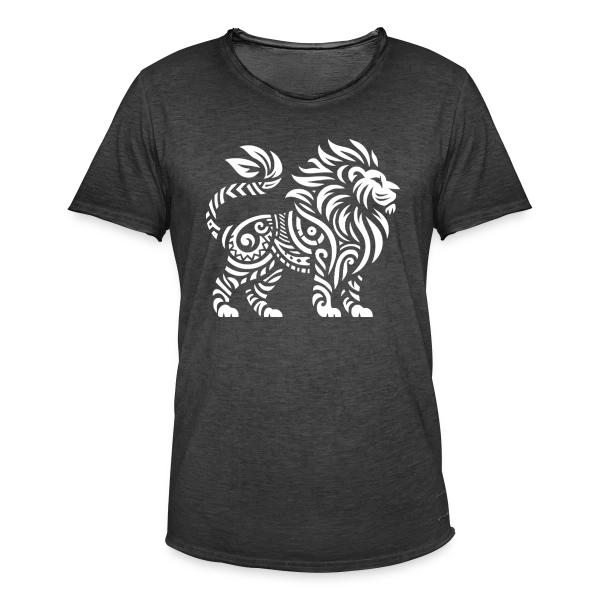 Lion Tribal : Force et Élégance Sauvage sur T-shirt vintage Homme