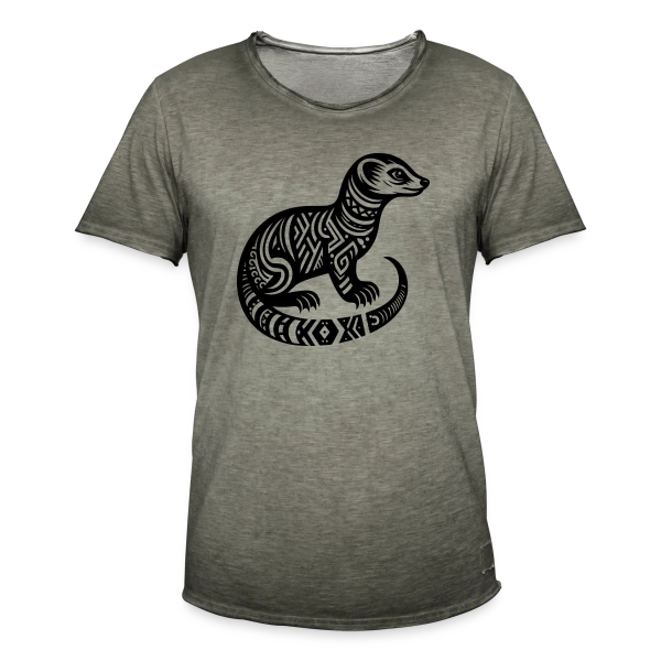 Mangouste Tribale : Esprit Sauvage sur T-shirt vintage Homme