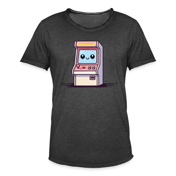 Borne d'Arcade Kawaii : Sourire Rétro Gaming sur T-shirt vintage Homme