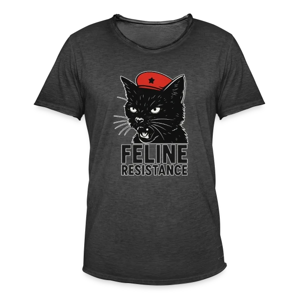 Chat Noir Révolutionnaire sur T-shirt vintage Homme