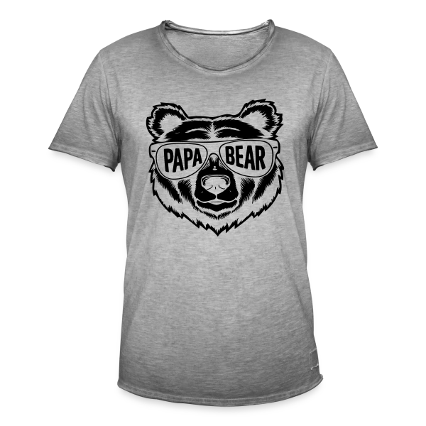 Papa Bear - Le Papa Câlin de la Famille sur T-shirt vintage Homme