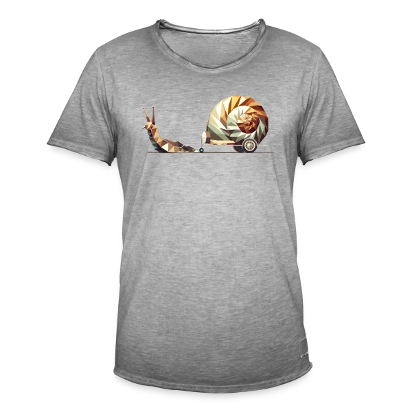 Slow Travel "L'Escargot Caravane" : Zen et Humoristique sur T-shirt vintage Homme