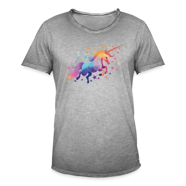 Licorne Magique Étoiles sur T-shirt vintage Homme