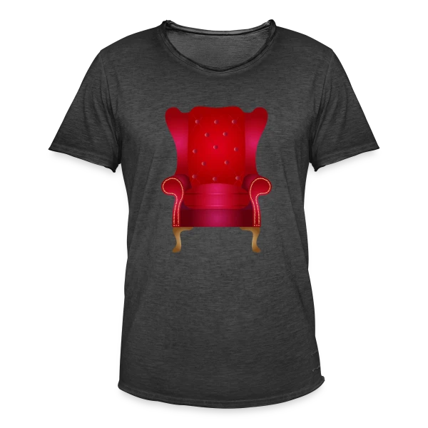 Fauteuil Vintage Rouge: Élégance Chaleureuse sur T-shirt vintage Homme