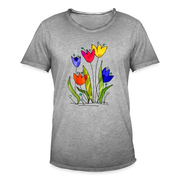 Bouquet de Fleurs sur T-shirt vintage Homme