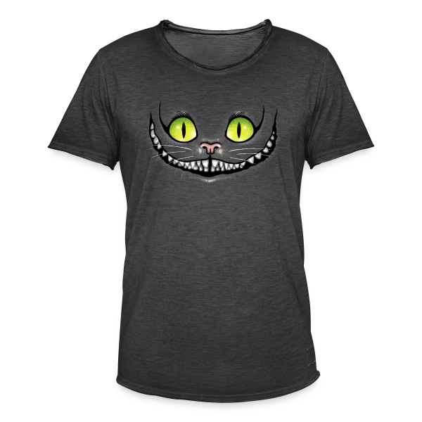 Chat Noir Sourit dans le Noir sur T-shirt vintage Homme