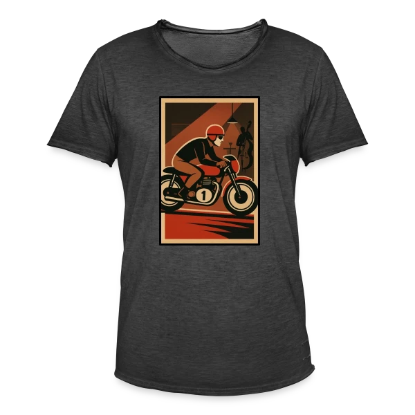 Pilote Moto Rétro Jazz sur T-shirt vintage Homme
