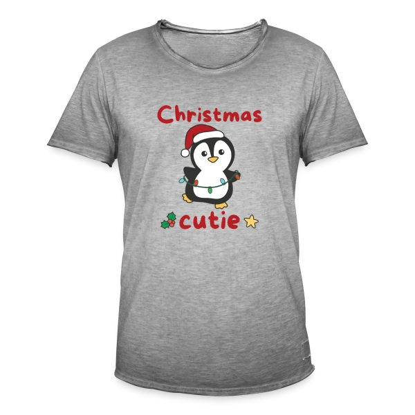 Pingouin Mignon Lumières Noël sur T-shirt vintage Homme