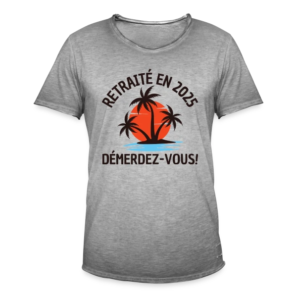 Retraite 2025 Plage sur T-shirt vintage Homme