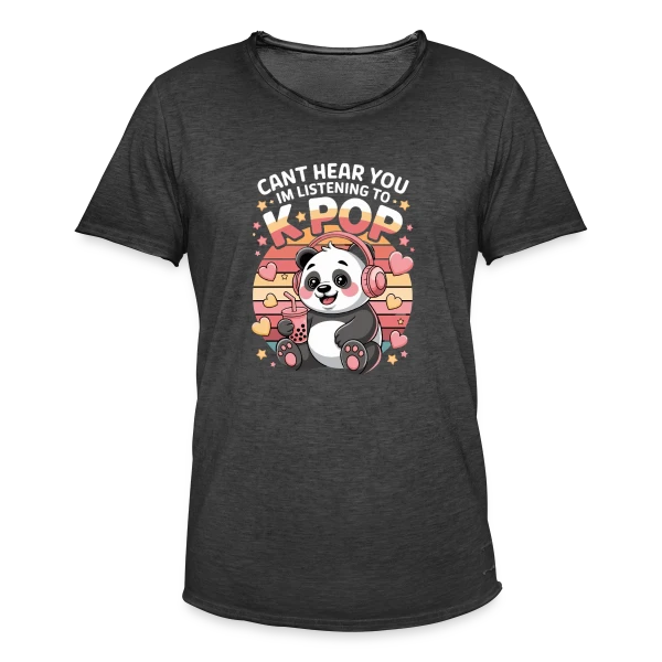Panda K-Pop – Idole Mignonne sur T-shirt vintage Homme