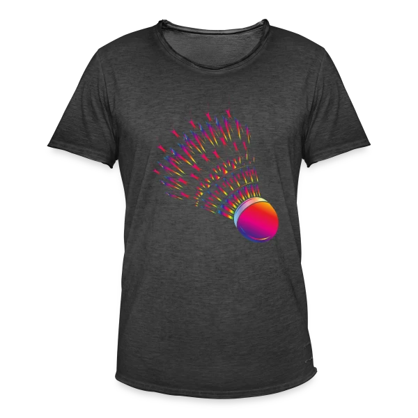 Volant de Badminton Vibrant sur T-shirt vintage Homme