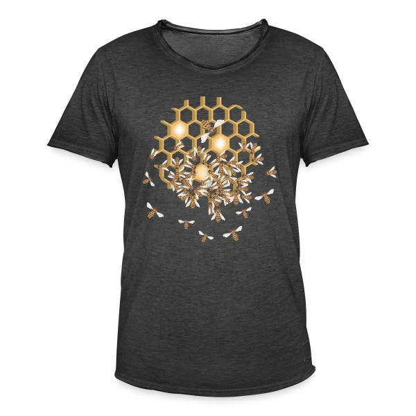 Nid d'Abeille Géométrique : Nature & Harmonie sur T-shirt vintage Homme